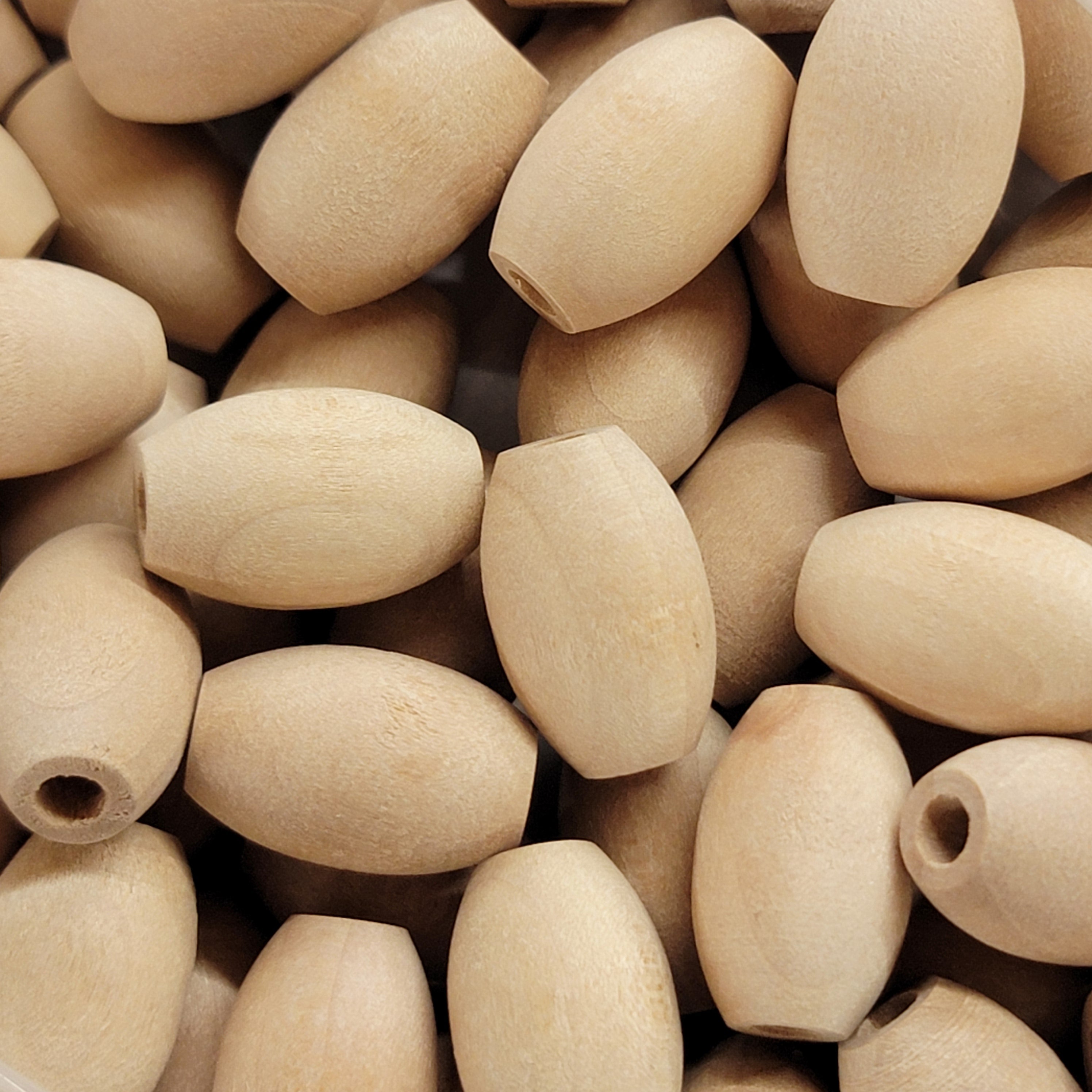 3/4" Wooden Oval Beads - 25 Pack