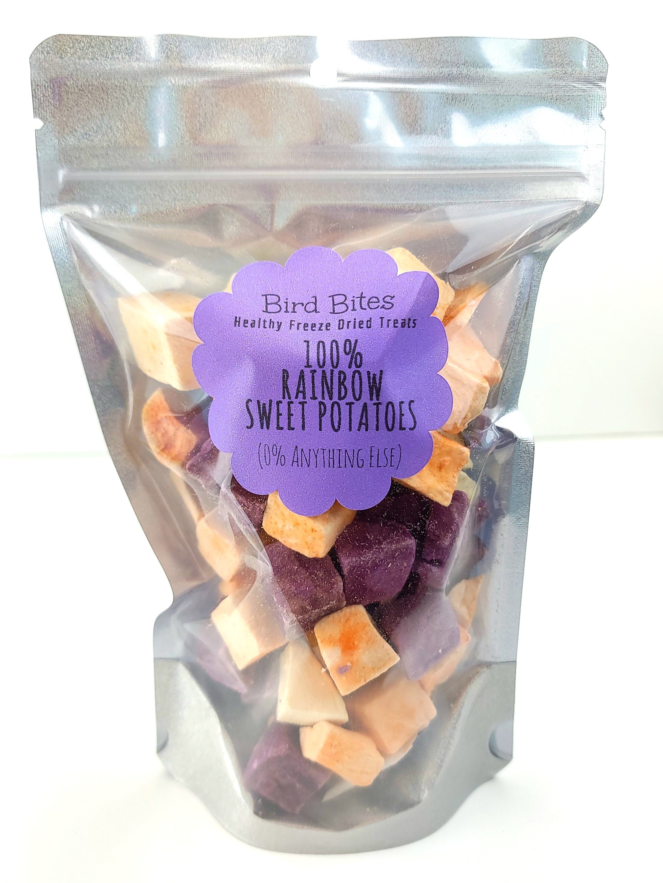 100% Rainbow Sweet Potatoes - 1.5 Cups - Bird Bites Healthy Freeze Dried Treats