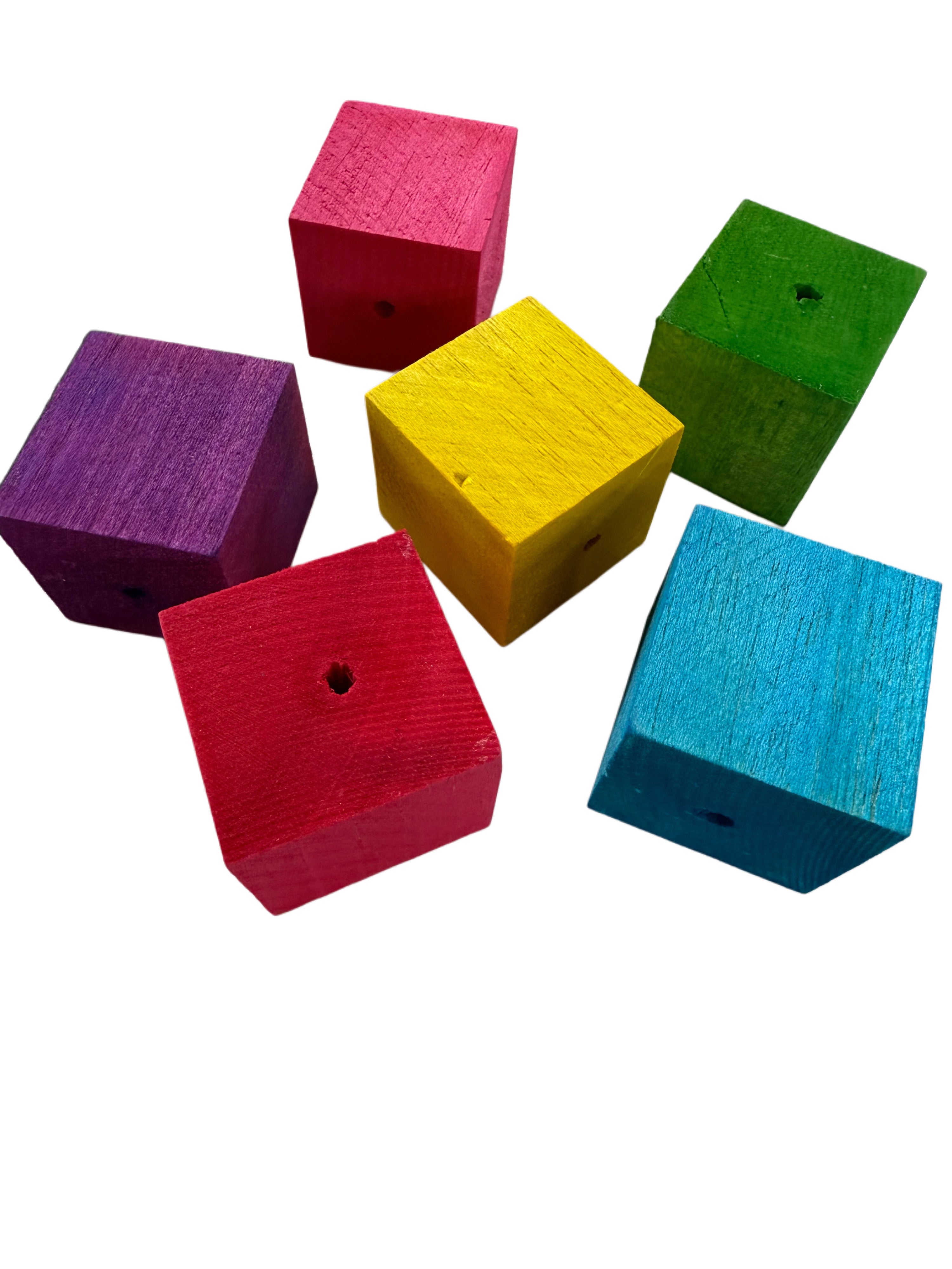 2" Colored Big Balsa Cubes - 6 Pack