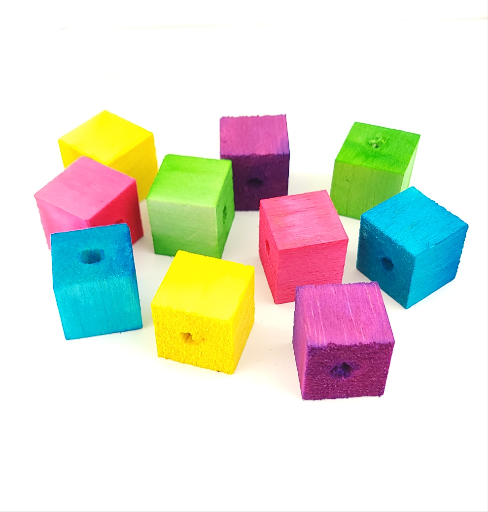 1" Colored Balsa Cubes - 10 Pack