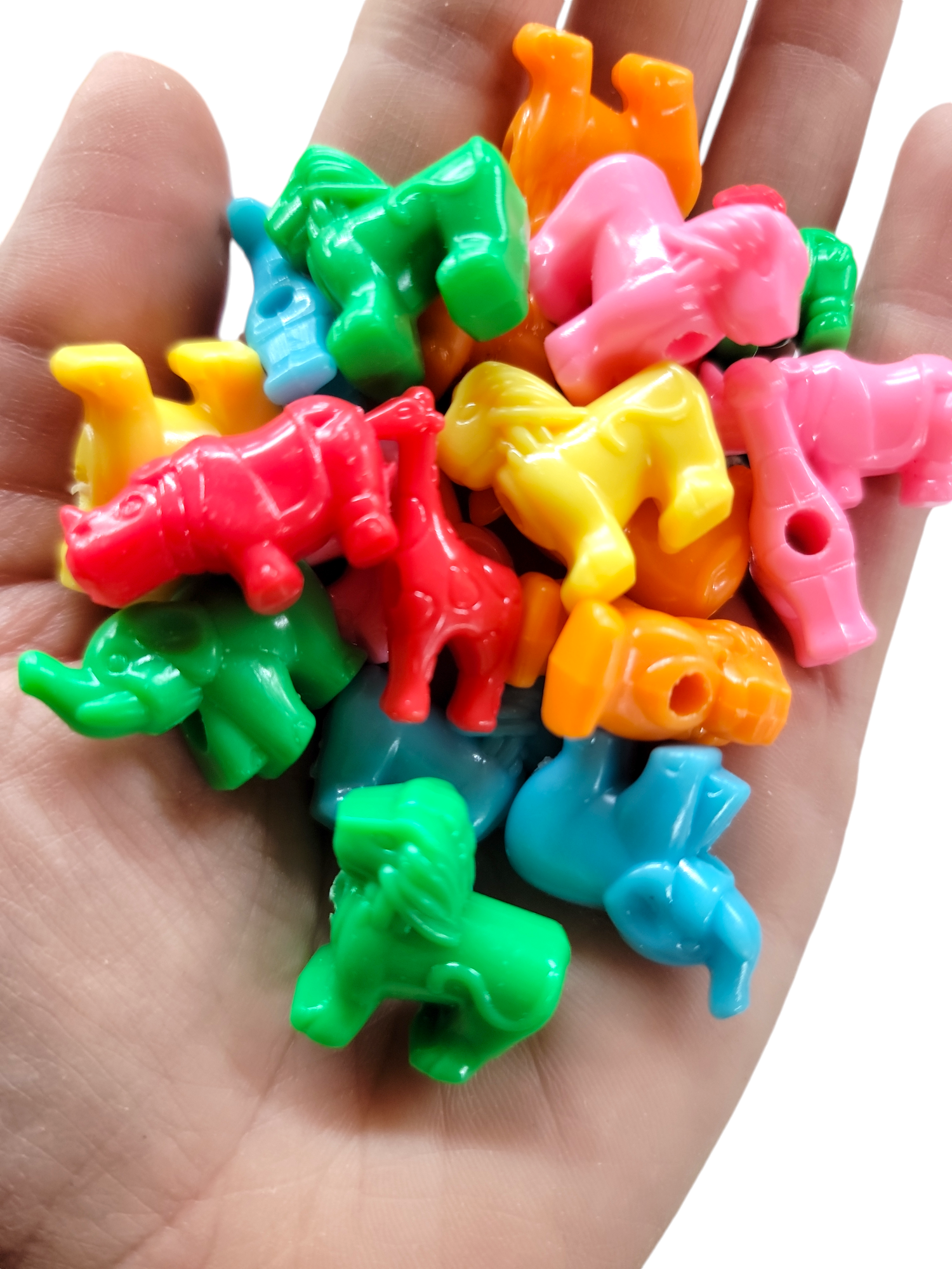 Plastic Zoo Animal Beads - 4 Ounces