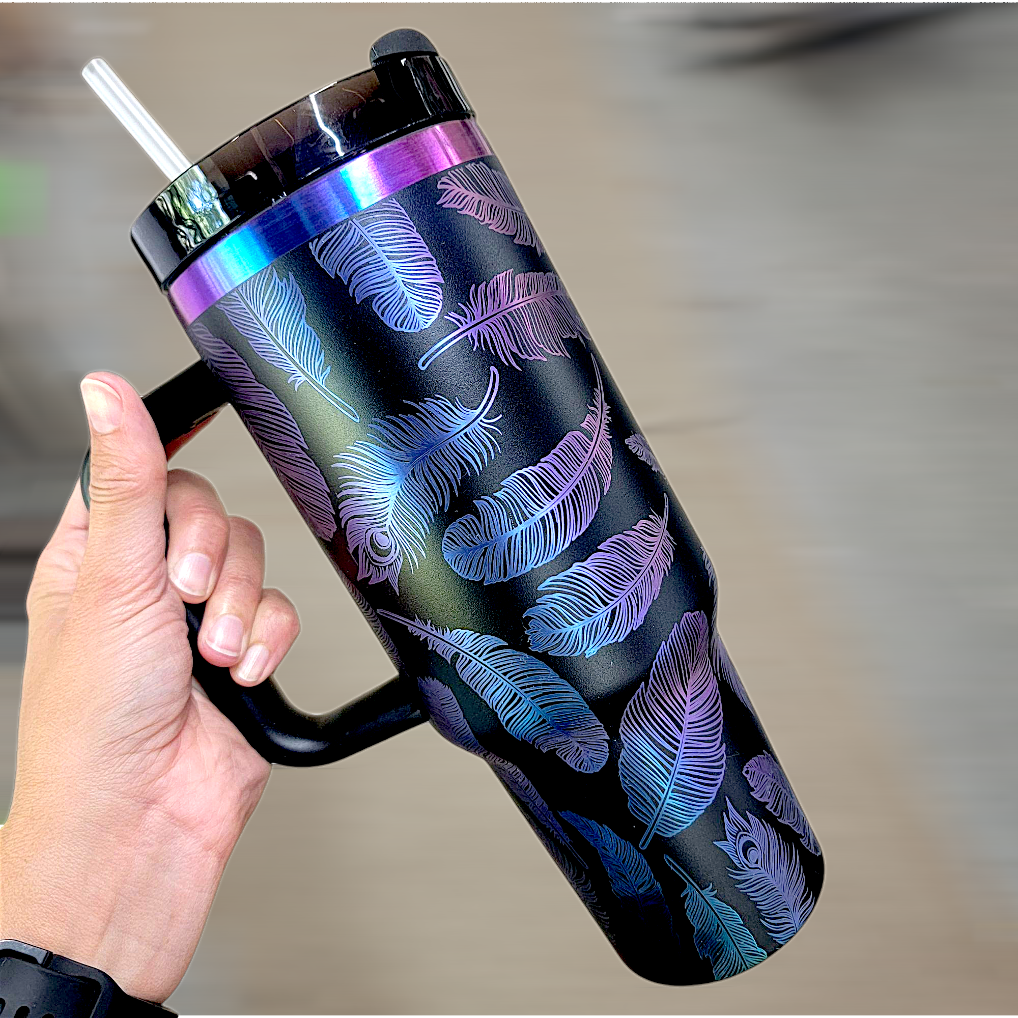 "Feather Fantasy" 40 Ounce Insulated Tumbler