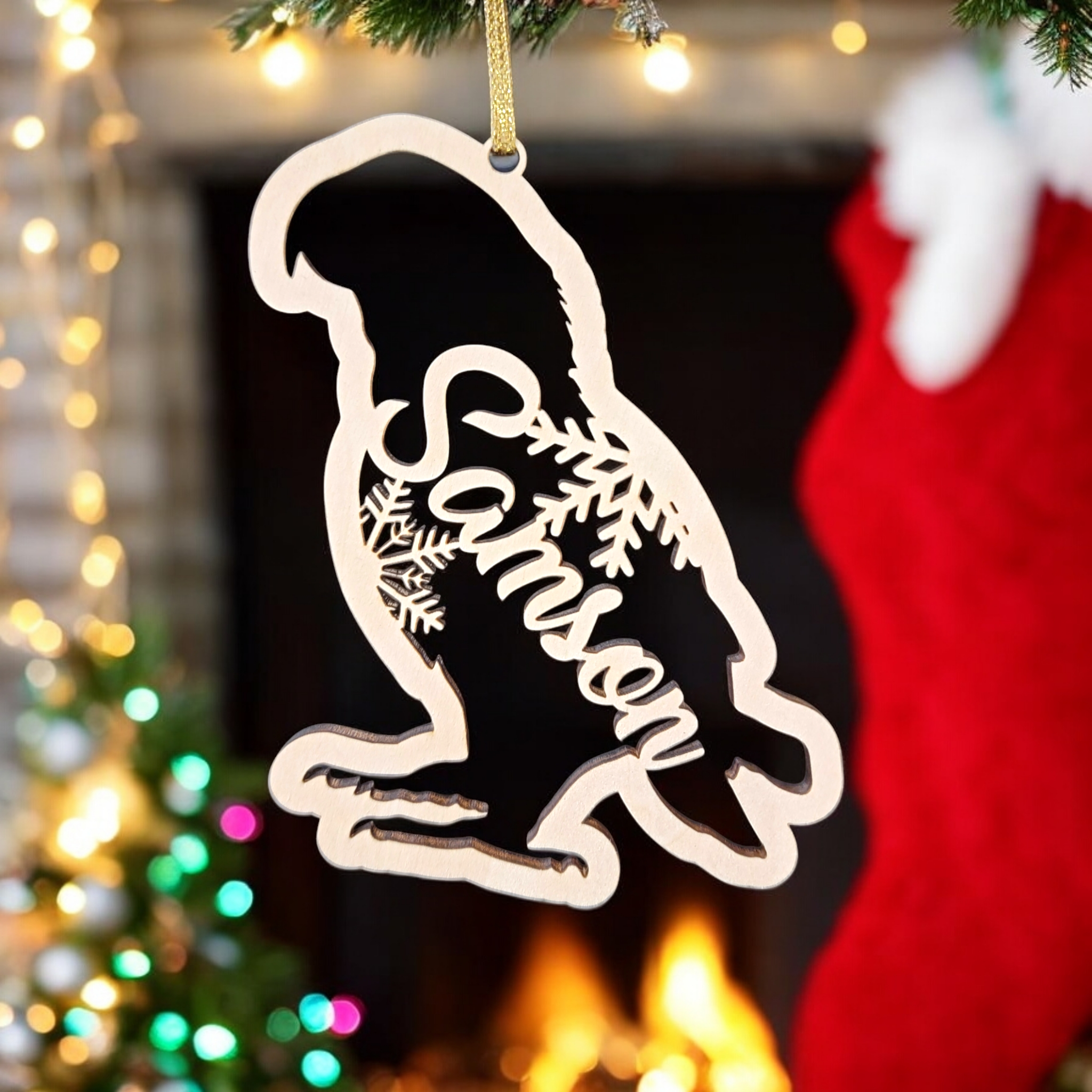 Custom Parrot Silhouette Christmas Ornaments