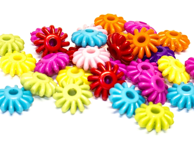 Plastic Gear Beads - 25 Pack